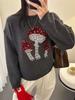 Women's Long-Sleeve Anti-Pilling Wool Sweater - Warm, Fashionable, Machine Washable Mushroom Design