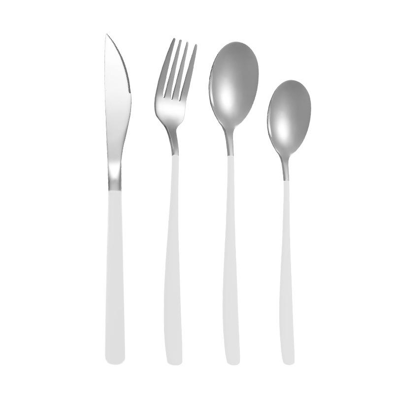 Корейский нож из четырех предметов для стейка из нержавеющей стали, вилка и ложка, набор посуды, домашний подарочный набор из нержавеющей стали с квадратной ручкой