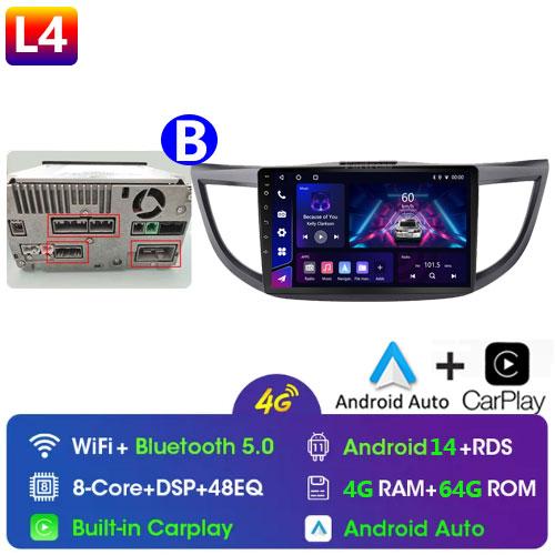 Android 14 для Honda CR-V CRV 2012 - 2015 GPS Carplay Авто Радио Мультимедиа Видео Плеер Стерео WIFI 4G BT RDS 7862S