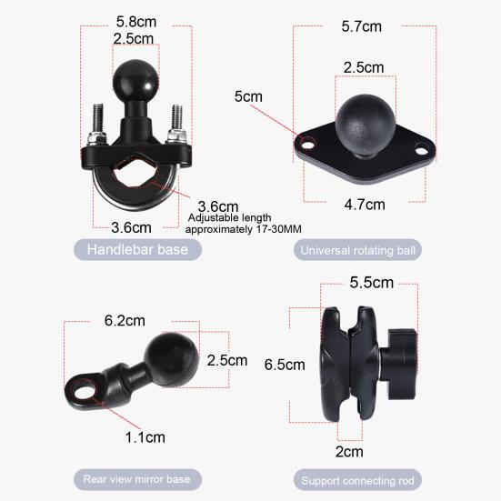 Motorcycle Phone Holder Adjustable Shock Absorption One Hand Operation Universal Bicycle Handlebar GPS Phone Holder Bicycle Supplies