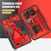 Christmas Manicure Set Nail Clippers Kit for Adults Professional Stainless Steel Tools with Faux Leather Case Christmas Stuffers