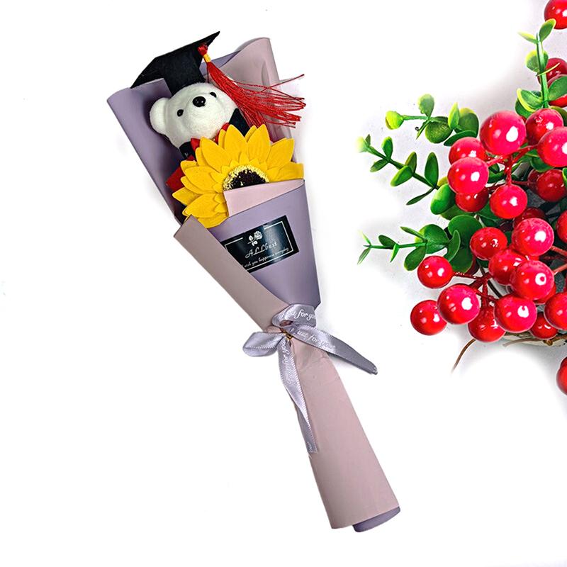 Докторантура Бакалавр Выпускной Кукла Букет Выпускной Сезон Подсолнух Роза Одиночный Мультяшный Медведь Подарок на День Учителя