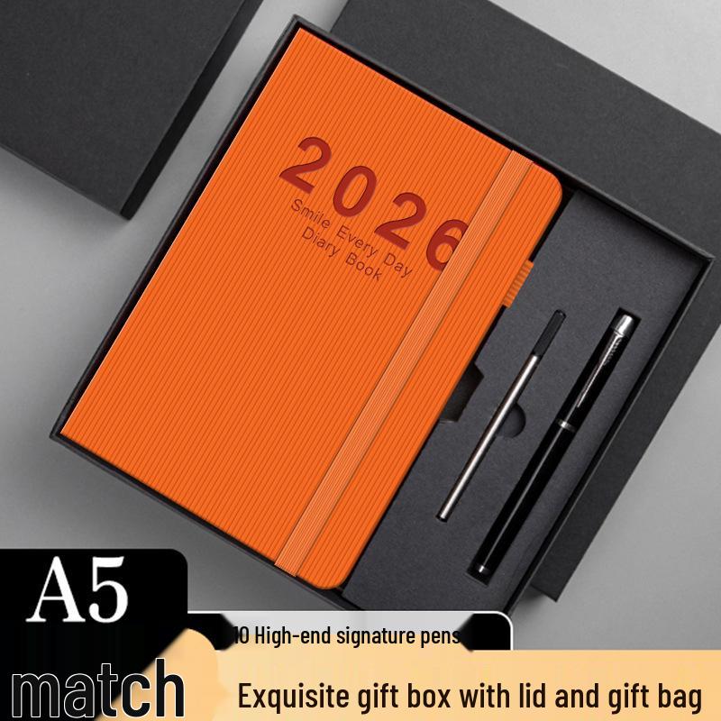Ежедневник 2026 Планировщик эффективности: Новая модель ручного переплета, сувенирная лента, канцелярский ежедневник для эффективного использования в офисе