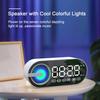 Portable Wireless Speaker with Dazzling Mirror Clock Immersive Stereo Sound Enhanced Bass Bluetooth-compatible 5.0 Speaker