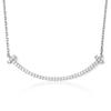 PLUSTER Necklace Smile Line Silver Sterling Silver Chain 45cm Adjustable Length Single Accessory Cubic Zirconia Simple Popular Birthday Present Gift
