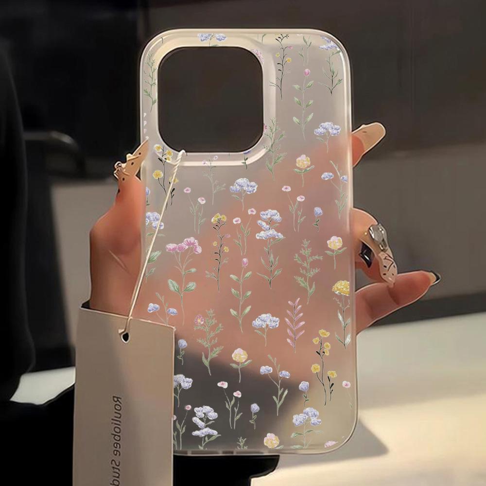 Чехлы для мобильных телефонов iPhone 11 13 15 Pro Max 12 14 Pro Max Чехол для iPhone 16 15 Plus 13 Pro 12 Матовая текстура с рисунком в виде мультяшных цветов