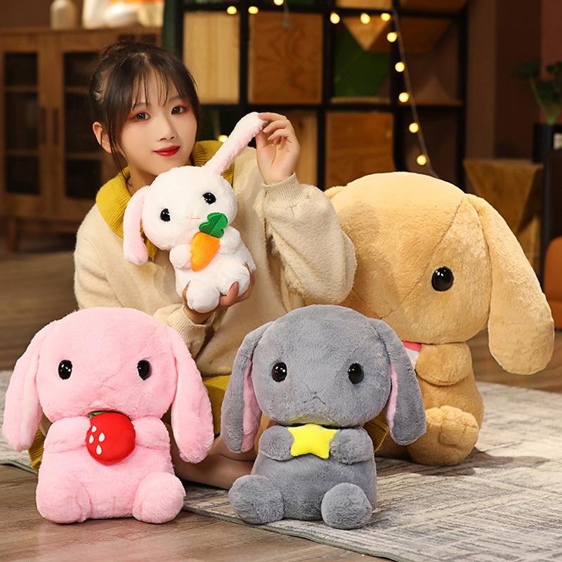 Cute Long-Eared Rabbit Doll Plush Toy Little White Rabbit Rabbit Doll Girl Sleeping Doll Birthday Gift