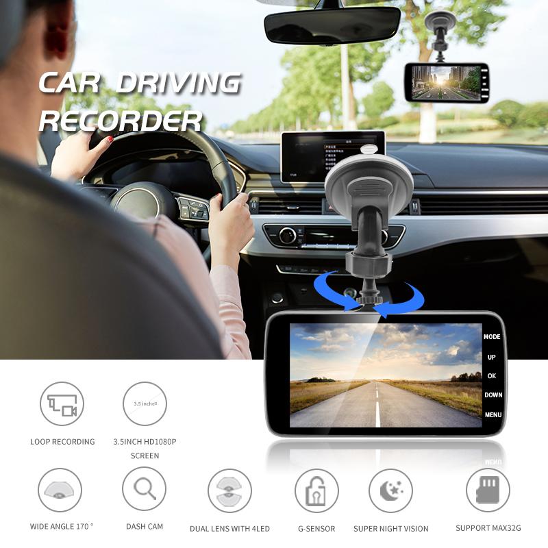 Автомобильный видеорегистратор HD 1080P Dash Cam Камера заднего вида для автомобиля Drive Video Recorder Black Box Night Vision Auto Dashcam Автомобильные аксессуары