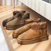 Мужские мягкие эластичные зимние кожаные коровьи теплые холодные утепленные сноубутсы толстая подошва нескользящие износостойкие уличные для отдыха спортивные хлопковые ботинки