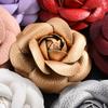 Boutonnier Pin Sewing Gifts Brooch Jewelry Camellia Flower Corsage DIY Craft Supplies PU Leather