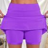 Женские спортивные шорты-шорты, спортивные шорты, юбка-кюлоты, однотонные летние эластичные шорты для йоги с высокой талией, цветные, из двух частей