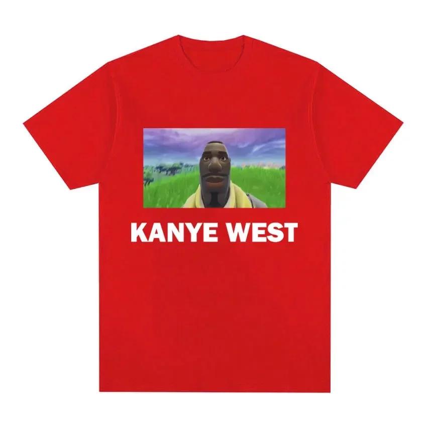 Футболка унисекс Lucu Kanye West Meme Grafis Pria Wanita в стиле хип-хоп Gaya Humor, винтажная футболка Lengan Pendek, уличная одежда
