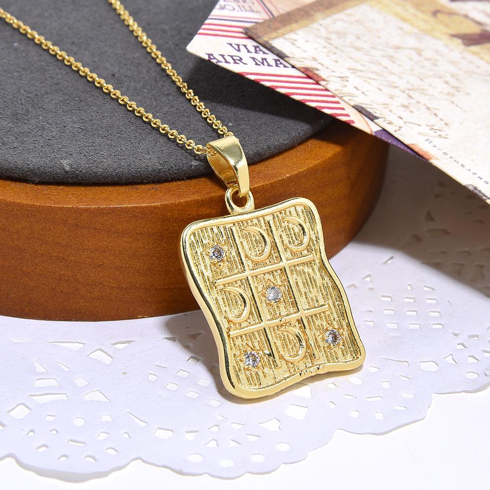 Ретро Медь Циркон Сердце и Звезда Луна Ожерелье Подвеска для Мужчин и Женщин