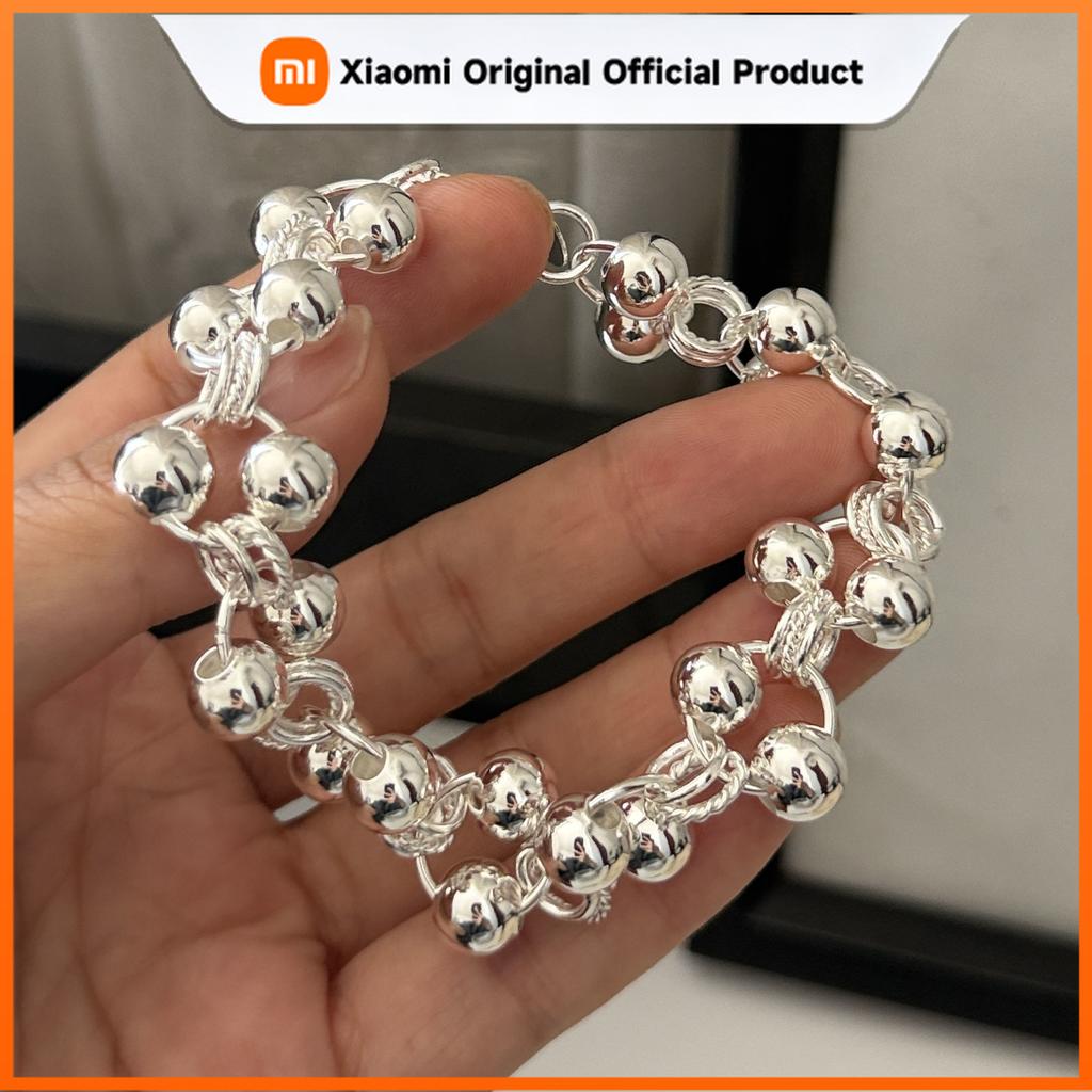 Xiaomi 100% Solid 925 Sterling Silver Metal Bracelet for Women Vintage Handmade Simple Mini Balls Bracelet Birthday Gift Party