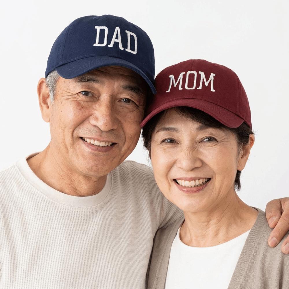 Adjustable Couple Cap DAD MOM Love Printed Sunscreen Hats Vintage Baseball Cap For Man Women