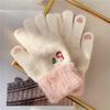 Touchscreen Plush Snowman Winter Gloves for Girls