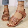 2025 Foreign Trade 2025 Flat Sandals Women's Summer Casual Versatile Flat Bottom Fashion Versatile Roman Beach Shoes Women