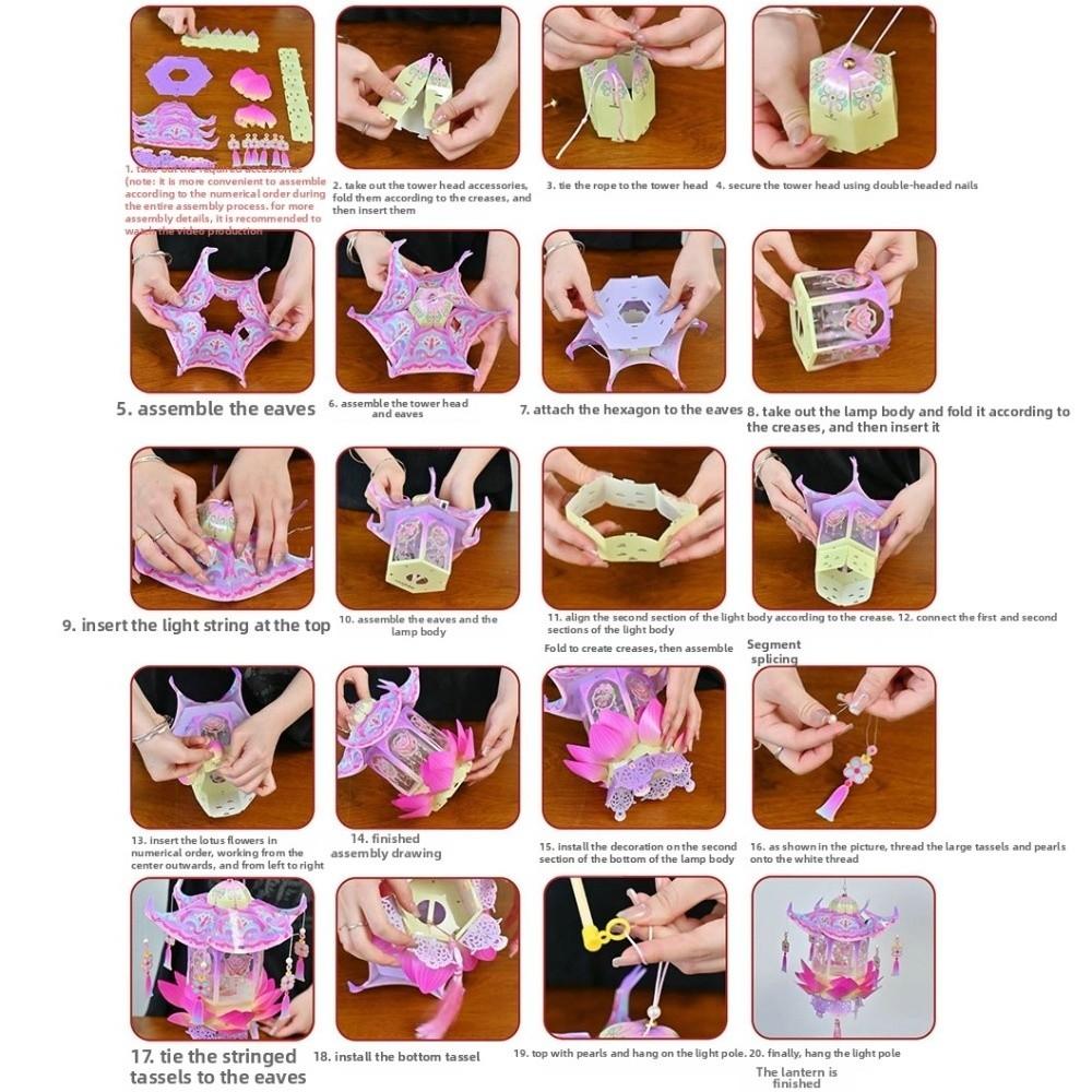 Glowing DIY Craft Material Kit PVC Handheld Lantern Mid-Autumn Festival Lantern  Home Decor