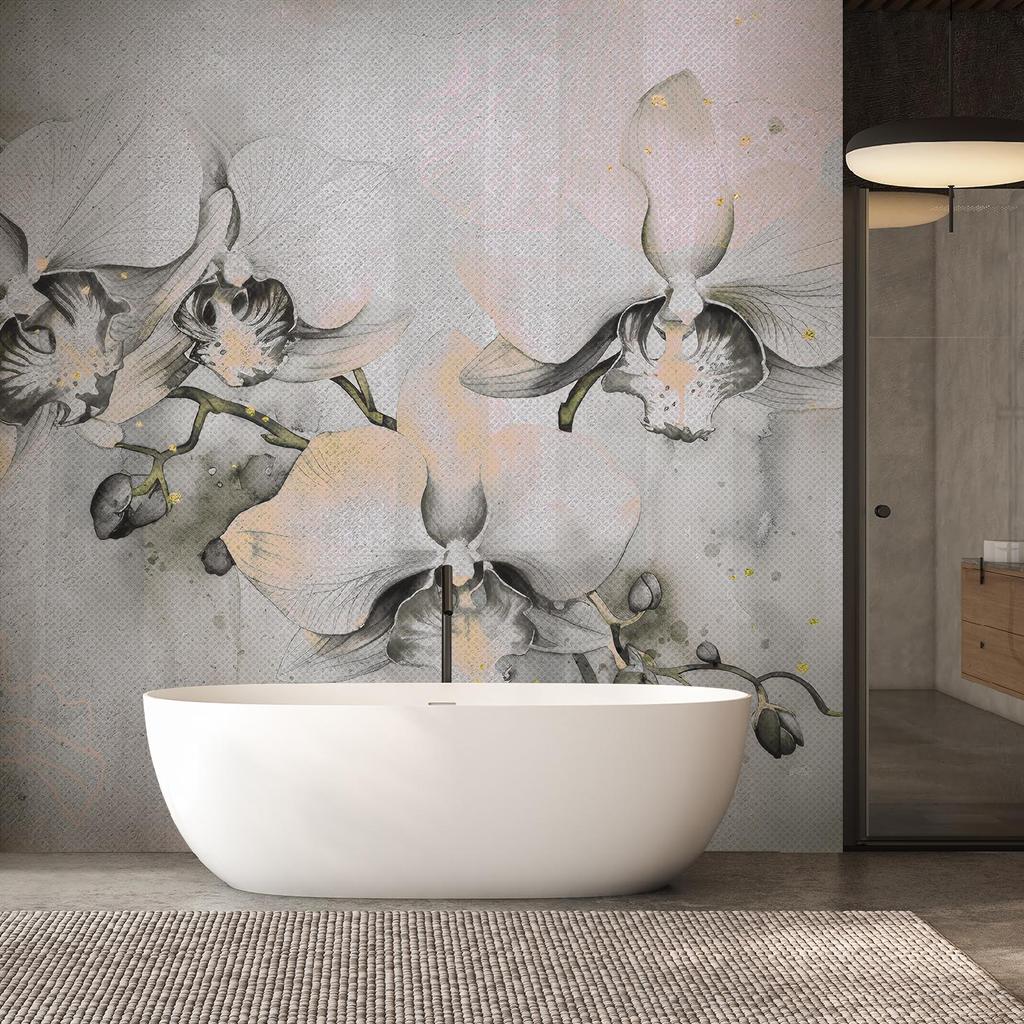 Обои Цветущие орхидеи абстракция