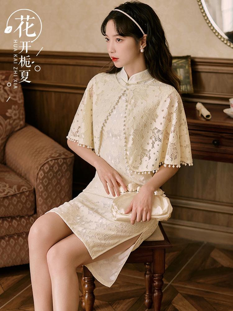 Женское вечернее платье чонсам шаль - Стильный кружевной кардиган для защиты от солнца