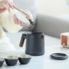 Nordic Portable Ceramic Tea Set with Wooden Handle