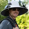Fisherman Hat, Outdoor Sun Hat with Dual Power Solar USB Rechargeable Fan, Wide Brim Sun Protection Hat for Fishing Camping Hiking Gardening