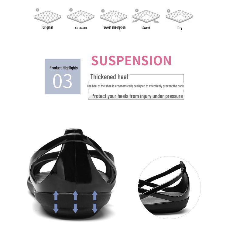 Красочные нескользящие желейные сандалии: Женские сабо с мягкой подошвой, пляжная обувь