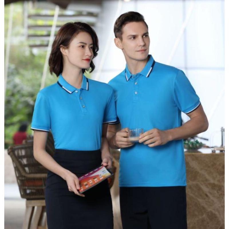 High Quality Summer Short Sleeve Solid Classic Shirts Business Staff Company Uniform T-shirt YG-003
