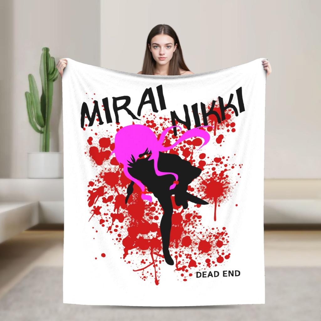 Super Warm Blanket Camping Mirai Nikki Number Twelve Throw Blanket Flannel Bedspread Living Room Street Trend Sofa Bed Cover