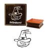 Printtoo Halloween Pumpkin With Witches Hat Design Square Wooden Rubber Stamp-2 x 2