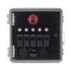 Rocker Switch Water Proof Box 5 Gang 3 Position LED Toggle Switch Panel with Voltmeter USB Charger Style B