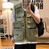 Men's Korean Style Multi-Pocket Workwear Vest - Trendy, Loose, and Sleeveless Summer Waistcoat