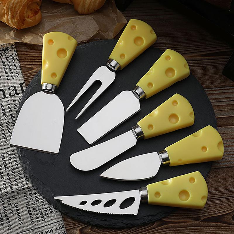 1Pc  Steel Stainless Cheese Knives With Bamboo Wood Handle Cheese Slicer Cheese