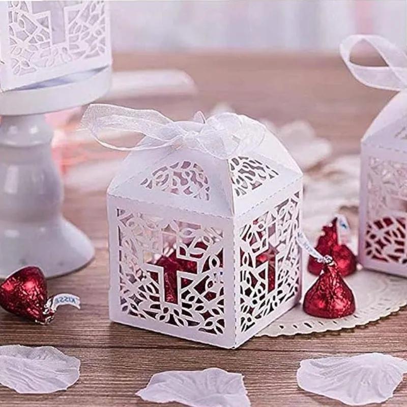 50 шт. конфетных драже Crossing, подарочная коробка Angel для детского душа, крещения, дня рождения, первого причастия, крестин, свадьбы, декора