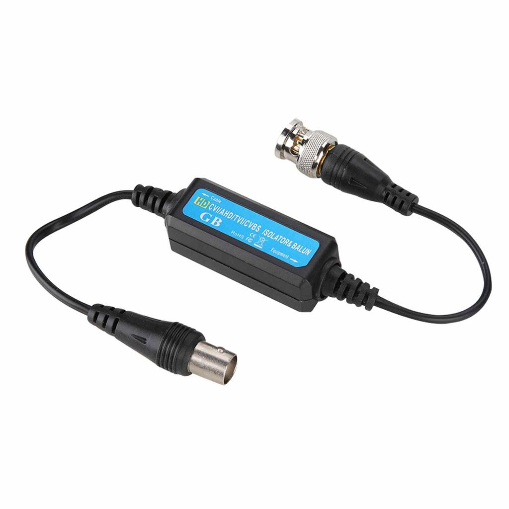 2pcs CVI AHD TVI CVBS Ground Loop Isolator Video Balun BNC Male to Female Coaxial Video Ground Loop Isolator for Camera