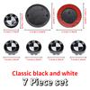 Universal Base Black White Badge Set for BMW 7Pcs 68mm 56mm 82mm 74mm  Hood Trunk Wheel Steering Logo 7Pcs 2-Pin 3-Pin Clips Kit GX9