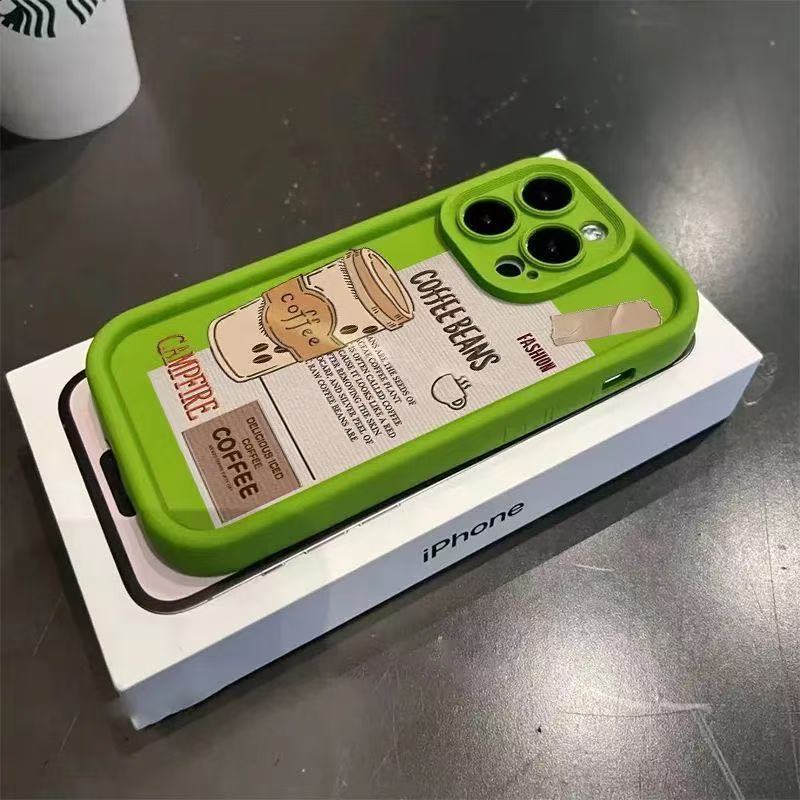 Новый кофе подходит для чехла для мобильного телефона iphone16 Apple 15promax/14 противоударный 13pro/12 Европа и Америка 11x.
