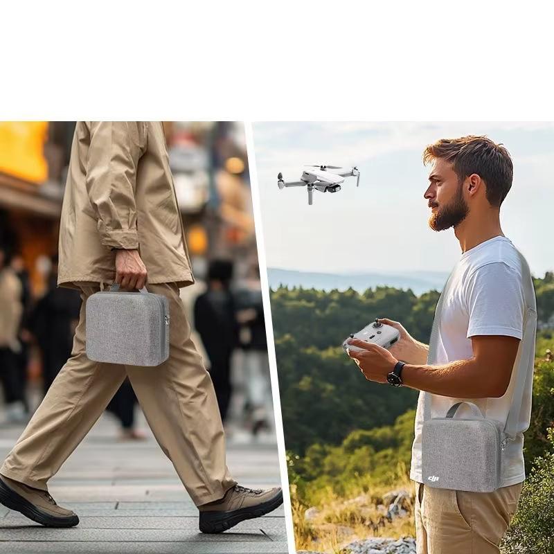 For DJI Mini 4 Pro RC-N2/RC2 Case, Portable Travel Bag Carrying Case for DJI Mini 4 Pro/MIni 3 Pro Drone Accessories Bag (Gray)