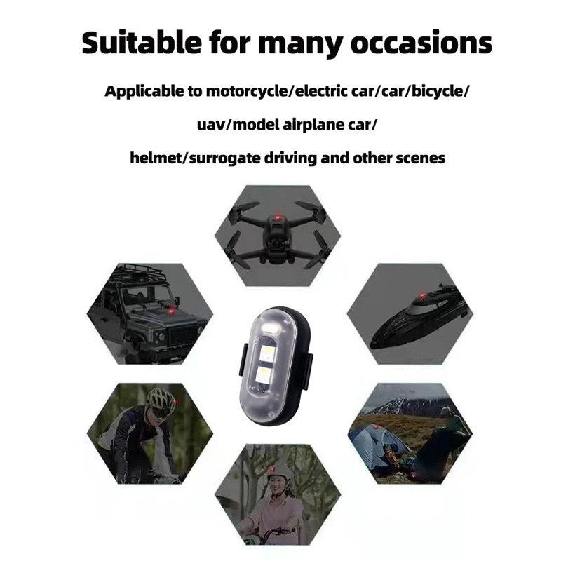 4 шт. беспроводных светодиодных стробоскопических ламп с дистанционным управлением, 8 цветов, зарядка через USB, водонепроницаемые светодиодные аварийные предупреждающие огни, предотвращающие столкновения