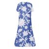Women's Summer Casual Fashion Floral Printed Short Sleeve Button Pocket Dress