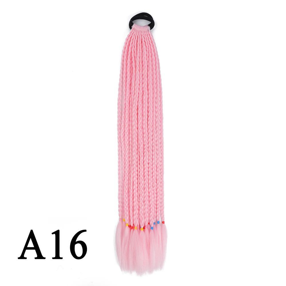 Плетеный хвост с резинкой, черный плетеный хвост ручной работы из термостойкого волокна, шиньоны с конским хвостом для девочек