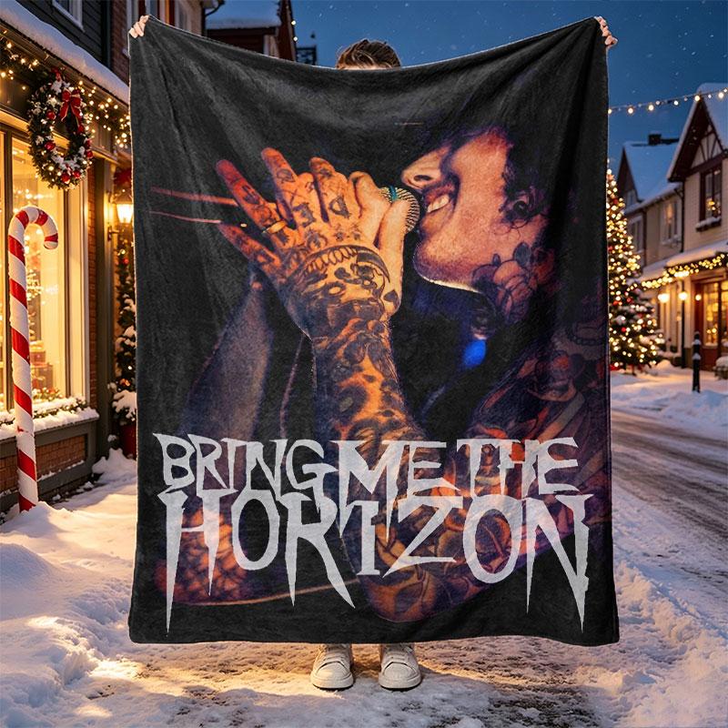 Bring Me the Horizon Pattern Blanket for Home Decoration, Bed, Sofa, Car Travel, Camping, Suitable for All Seasons, Birthday Christmas Gift