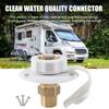 RV Water Inlet Adapter 3/4 NH To 1/2 NPT Thread with Check Valve Lead-Free Brass Food-Grade Silicone Water Valve for Campers Trailers