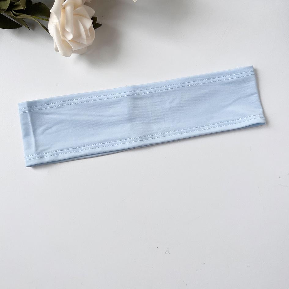 Трансграничная повязка для йоги из ледяного шелка: Однотонная повязка на голову для фитнеса, умывания лица и закалывания волос