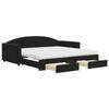 VidaXL Daybed with Trundle and Drawers Black 100x200 Cm Velvet 3197384