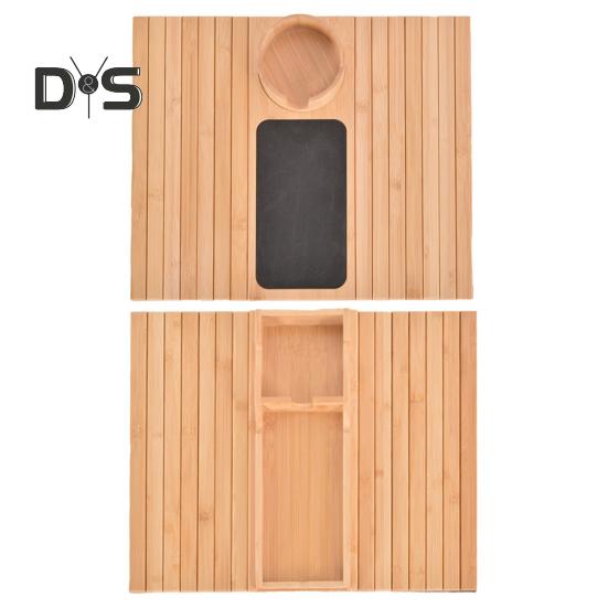 Подлокотник для дивана из бамбука с подстаканником, нескользящий органайзер для дивана, складной столик для дивана, телефон, пульт дистанционного управления