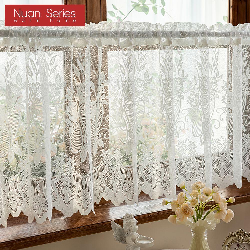 1 шт. Серия Nuan Французская Ретро Кружевная Короткая Занавеска, Рустикальный Стиль, Легкая Прозрачная Занавеска для Гостиной, Кухонного Шкафа, Окна, Домашний Декор