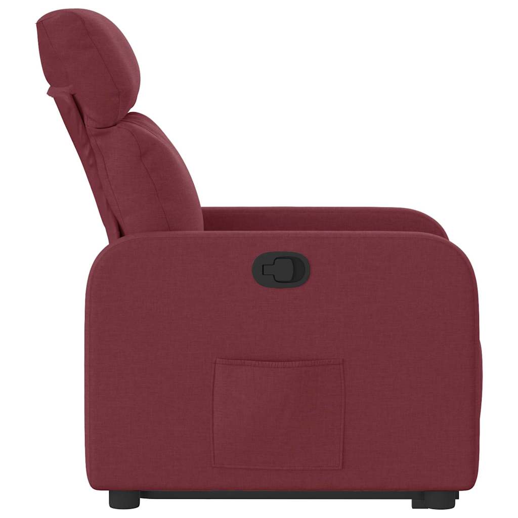 Recliner with Rising Aid Burgundy Fabric