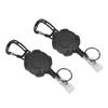 2 PCS Retractable Key Chain High Resiliency 31.5in Frosted Shell Heavy Duty Key Holder Belt Clip for Belts Backpacks