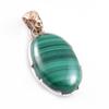 Подвеска из натурального малахита из стерлингового серебра 925 пробы в двух тонах 1,3'' b2B21